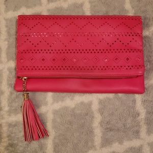 Hot pink clutch & crossbody bag